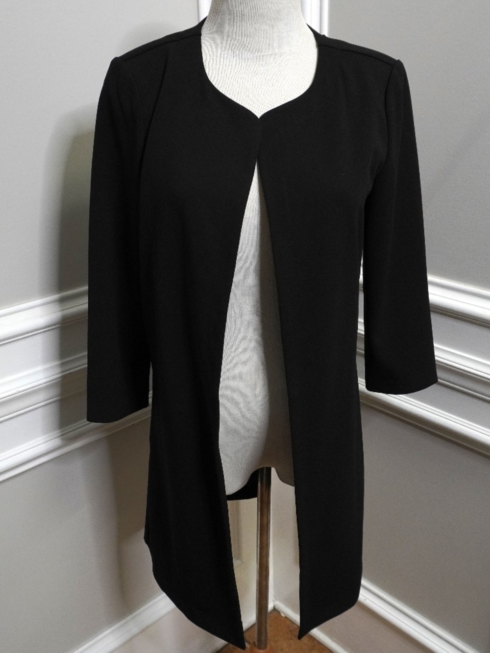 Sag Harbor Stretch Open Front Black Blazer/Jacket Size S